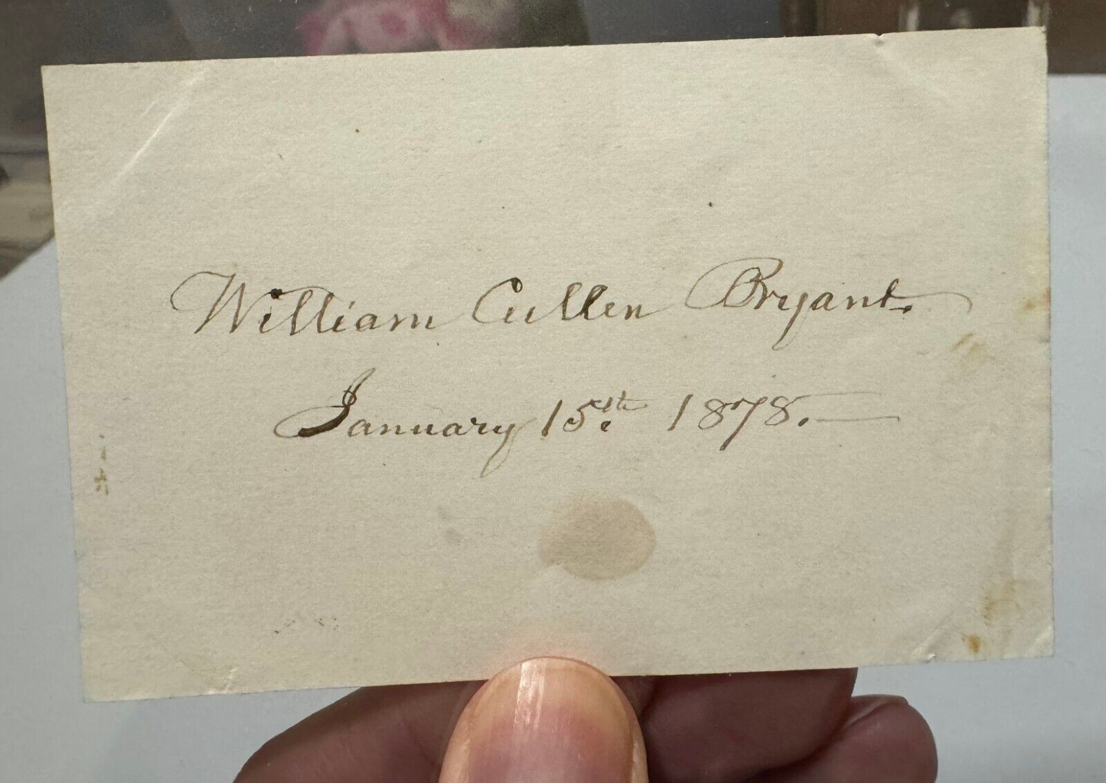 1878 William Cullen Bryant Signed Autographed  ~ Poet