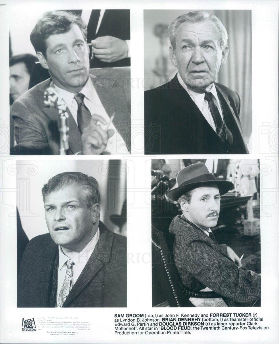 1983 Press Photo Actors Sam Groom, Forrest Tucker, Brian Dennehy - rkf6405