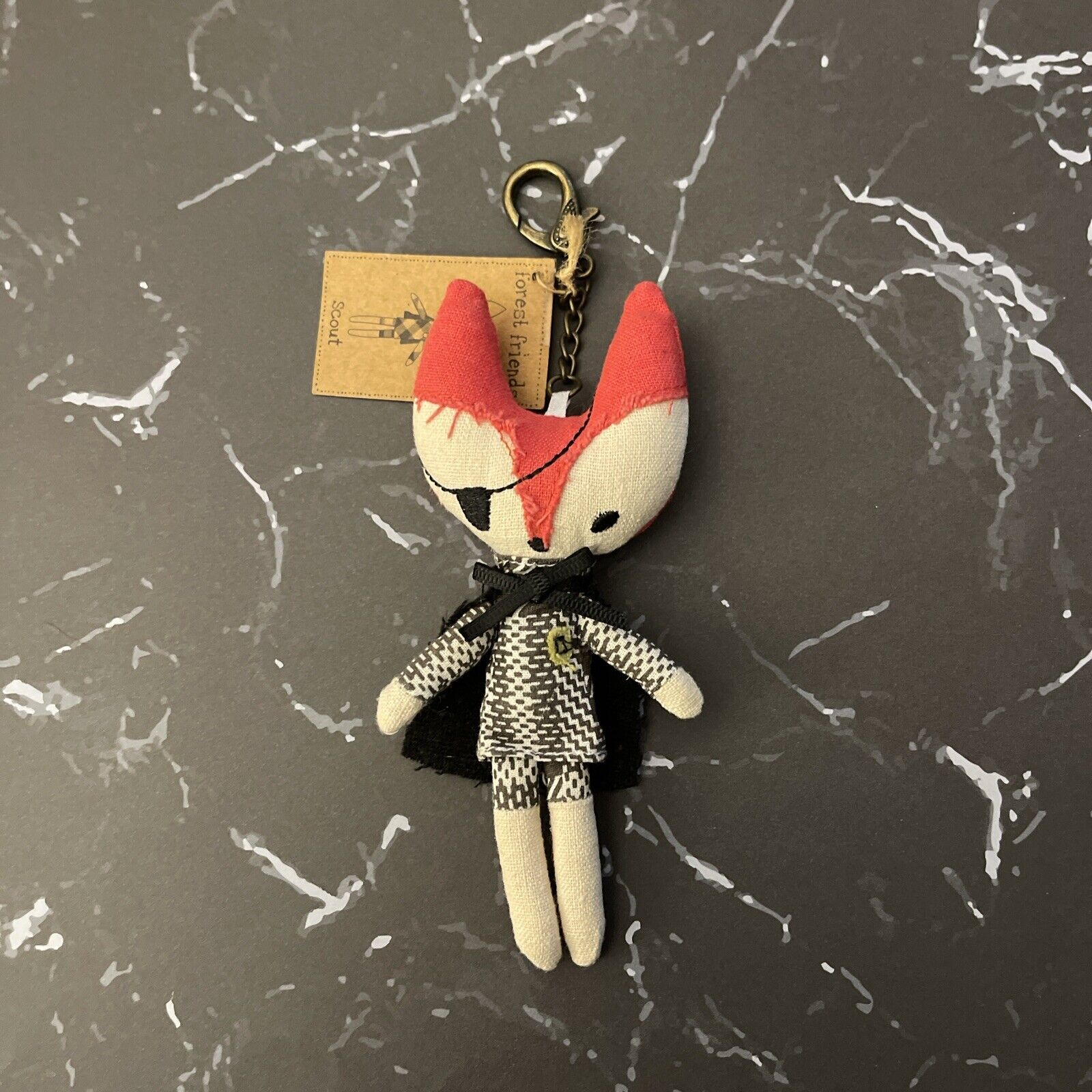 Scout the Fox Forest Friends Plush Handmade Keychain *rare Natural Life