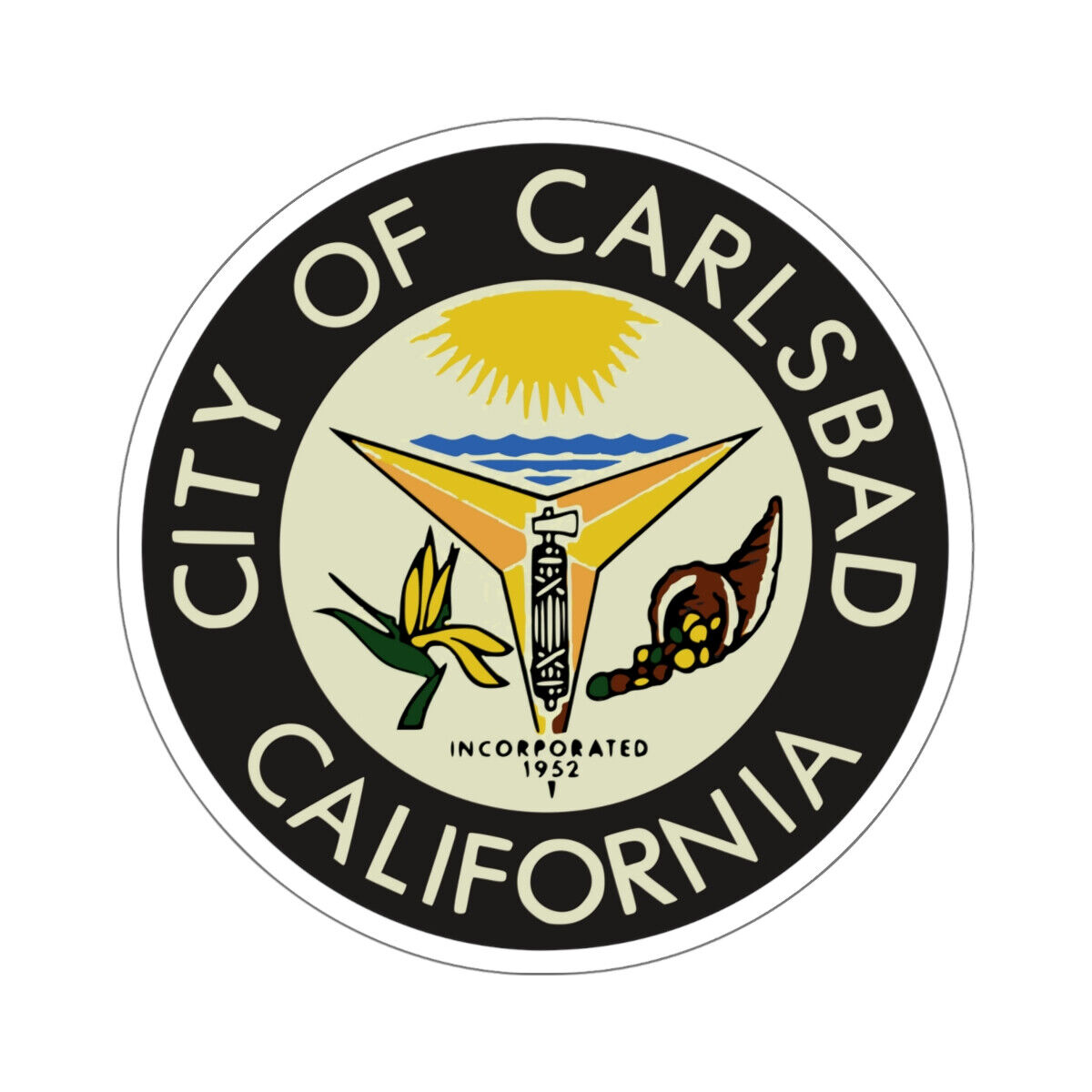 Seal of Carlsbad California USA STICKER Vinyl Die-Cut Decal