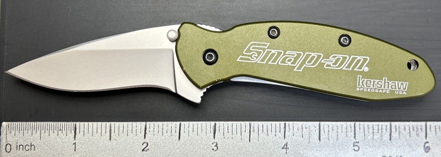 Kershaw Snap-on Scallion 1620OLSO Olive Drab A/O Pocketknife USED W/Carry Clip