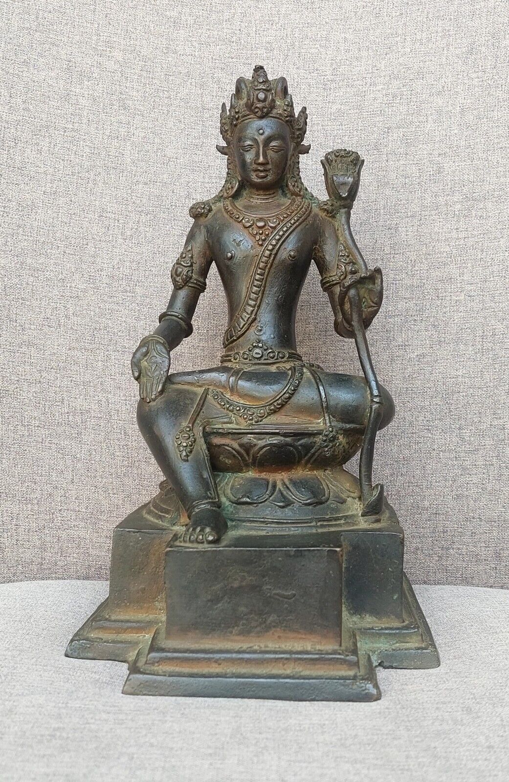 RareNepalese Bronze Seated Indra God 19th century