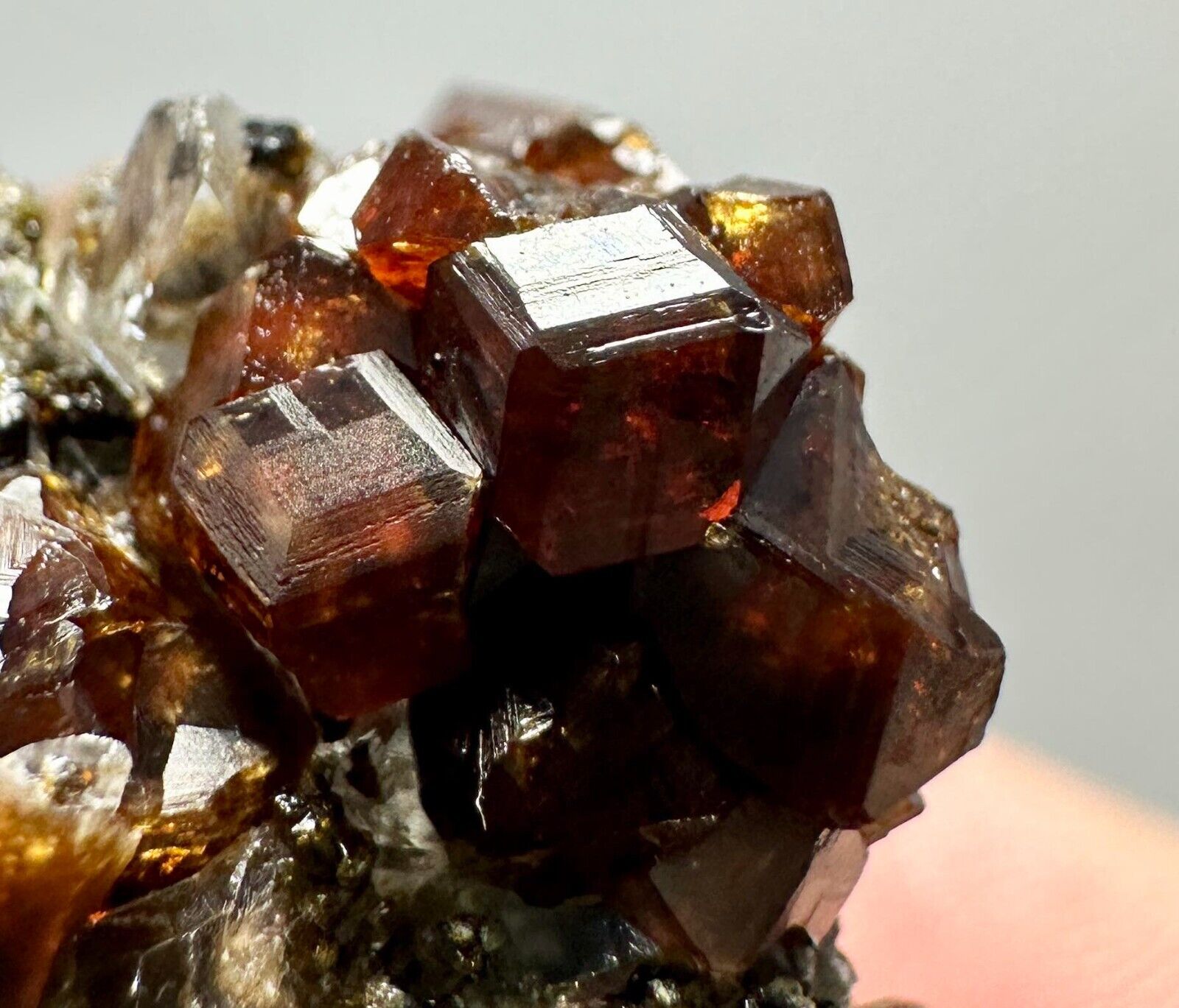 127 Carat Rare Top Color Andradite Garnet Crystals, Quartz On Matrix From @Pak