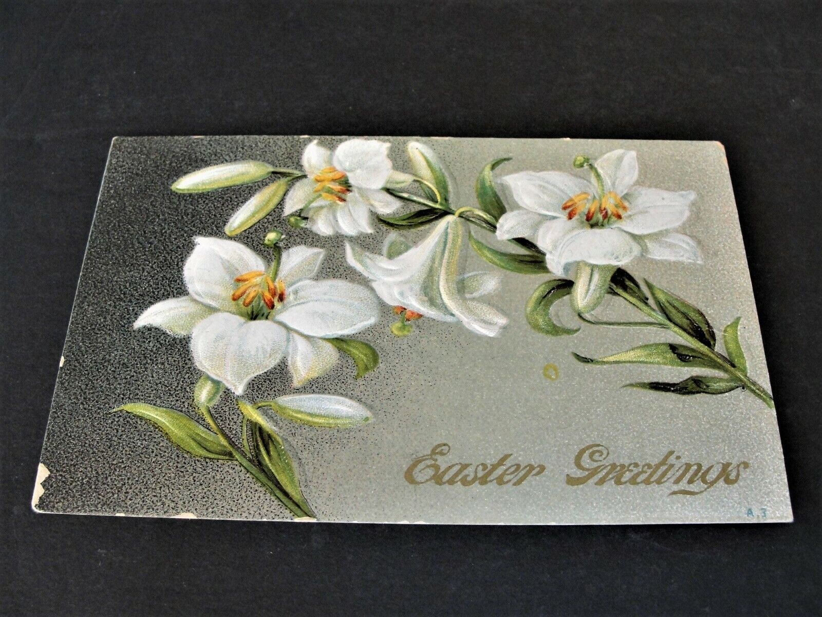 Easter Greetings, Best wishes- 1900s Divided Back Era-Embossed Postcard.  