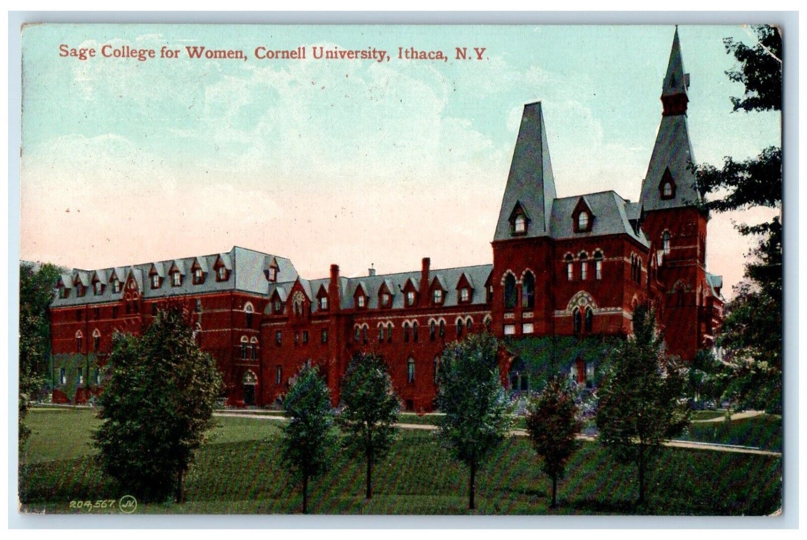 c1910\'s Sage College For Women Cornell University Ithaca New York NY Postcard