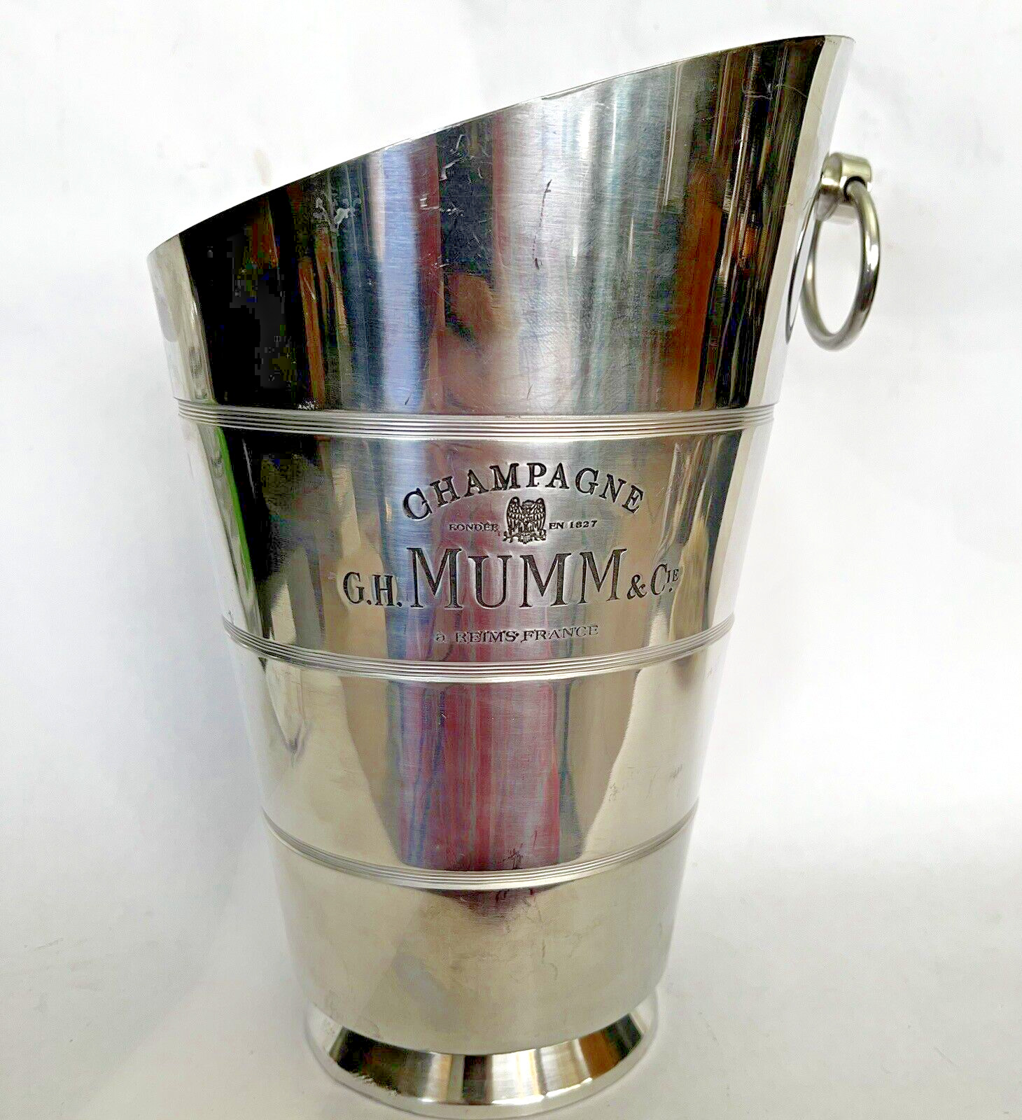 RARE Vintage G. H. Mumm & Co Champagne Aluminum Ice Bucket Reims France