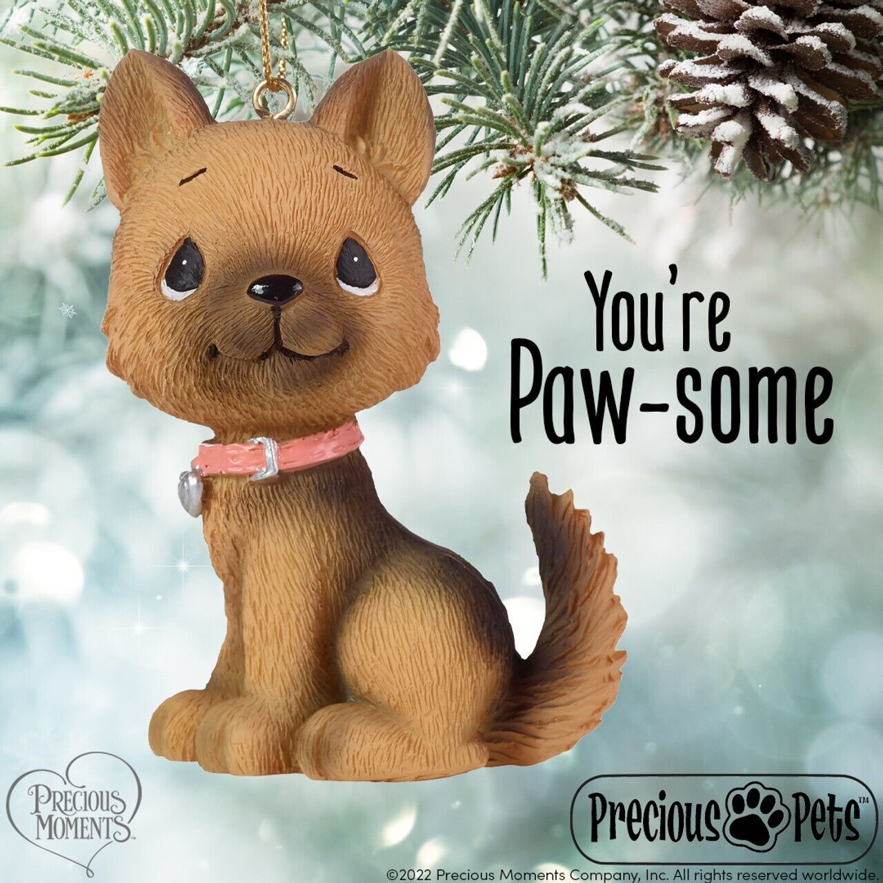 ✿ New PRECIOUS MOMENTS Dog Ornament GERMAN SHEPHERD Christmas Tree Decor Pet