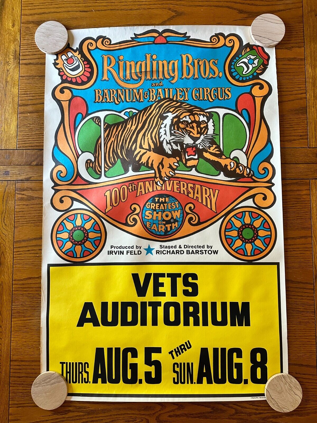 1969 Ringling Bros Barnum Bailey Circus Poster LARGE 42.5\