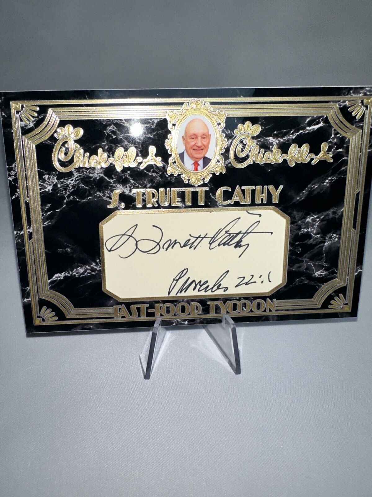 S. Truett Cathy Signed Custom Chick-Fil-A Founder Trading Card - JSA AT70607