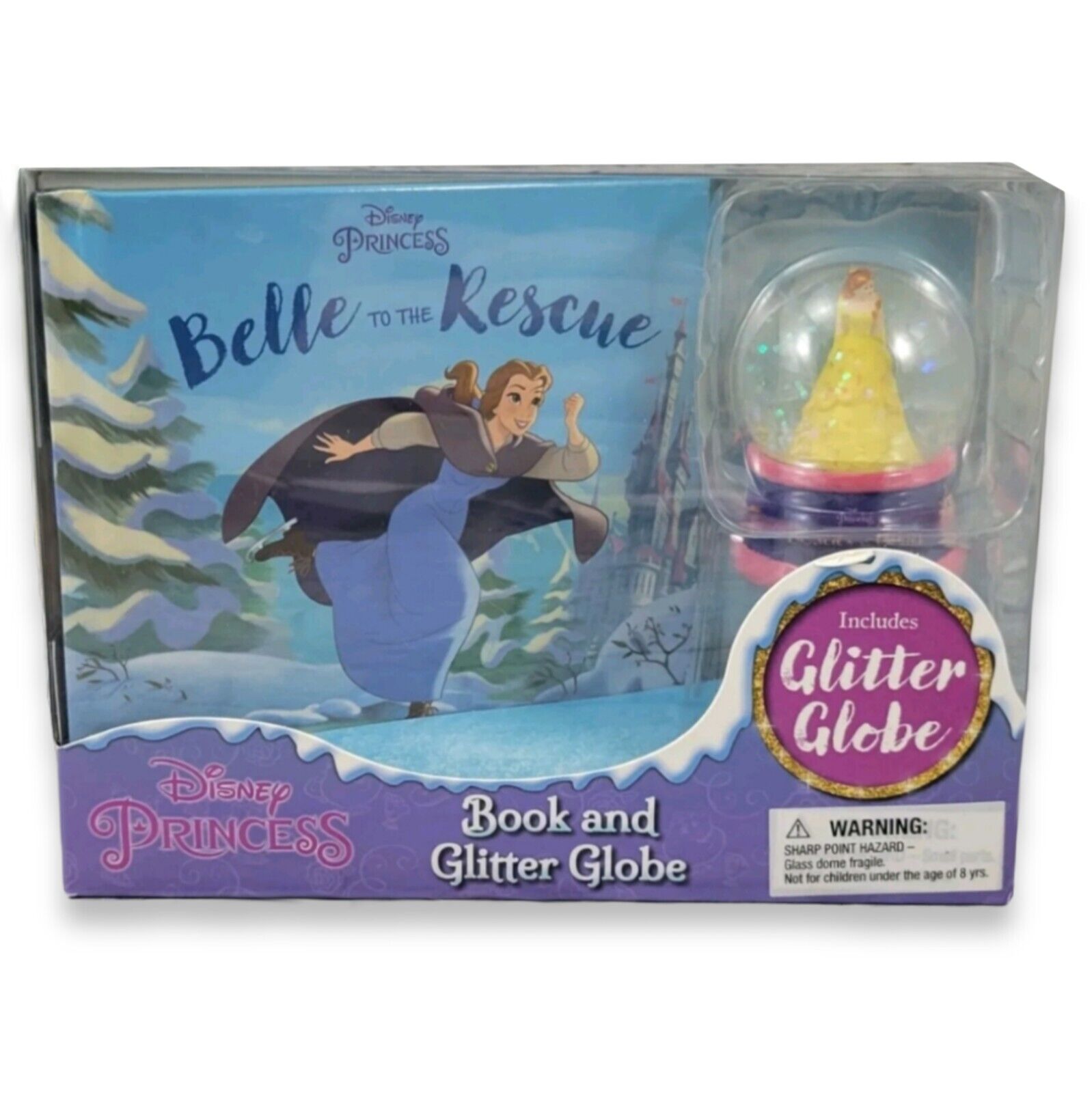 Disney Princess Belle to the Rescue Book & Glitter Globe Girls Fairytale 2020
