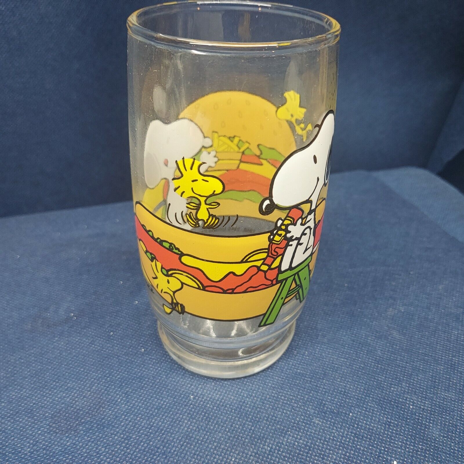 Vintage 1965 Collector\'s Glass Snoopy/Woodstock by United Feature Syndicate 