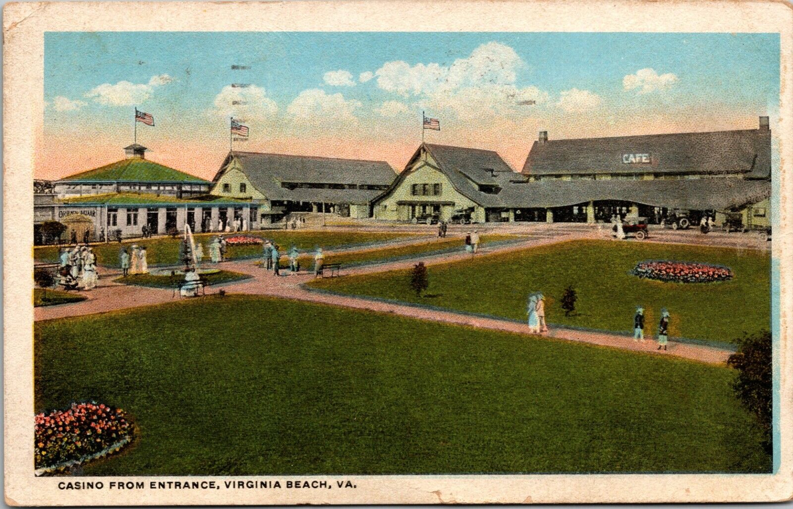 Virginia VA postcard Virginia Beach, Entrance Casino Vintage