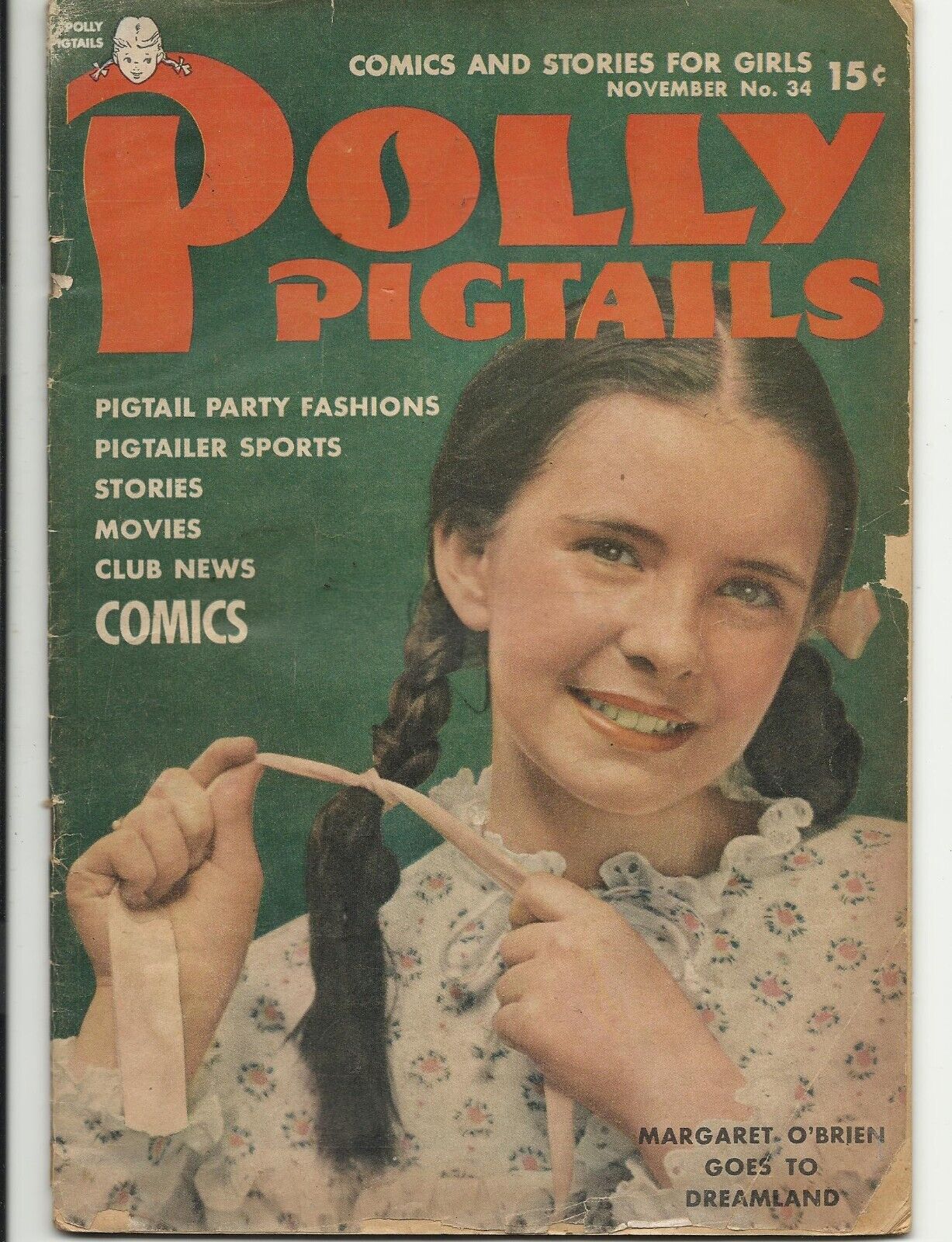 Polly Pigtails #34 - 1st series - Thanksgiving Issue - photo cover - GD 2.0