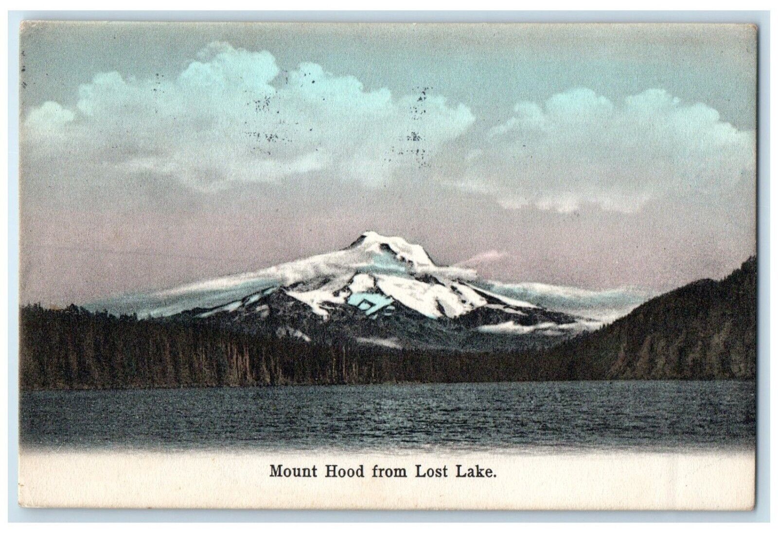 1909 Mount Hood From Lost Lake Mountain River Portland Oregon Vintage Postcard