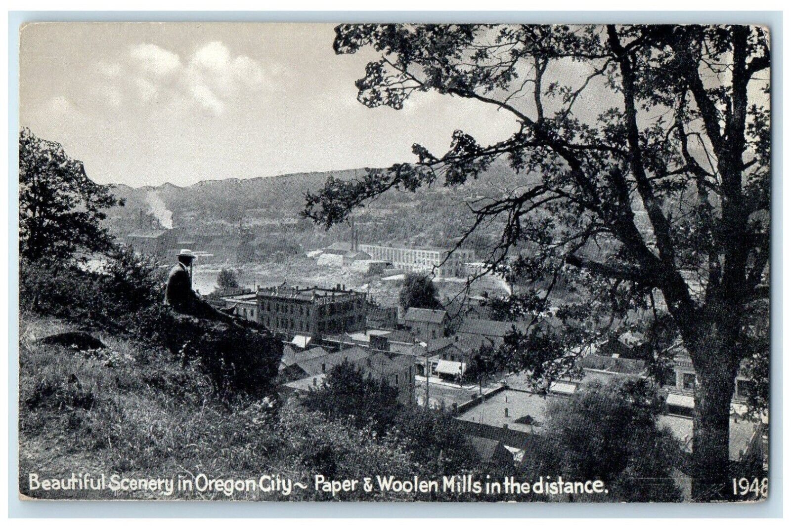 c1910 Beautiful Scenery Oregon City Paper Woolen Mills Oregon Vintage Postcard