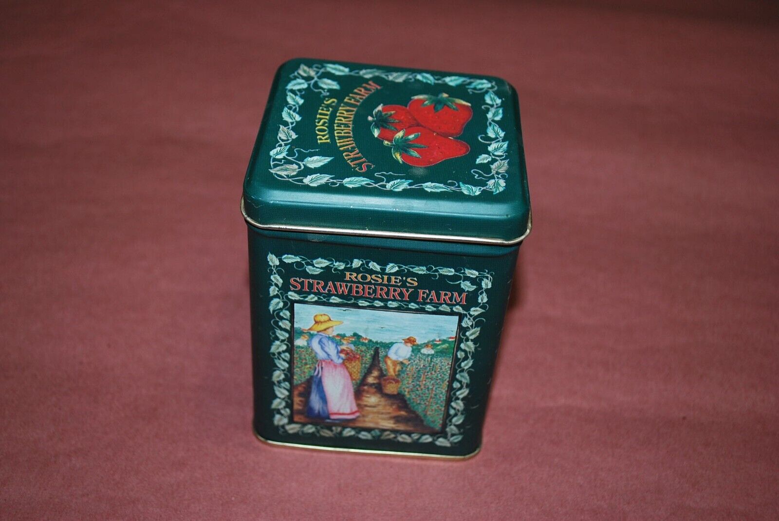 Vintage Rosie\'s Strawberry Farm Tin Can 4.5\