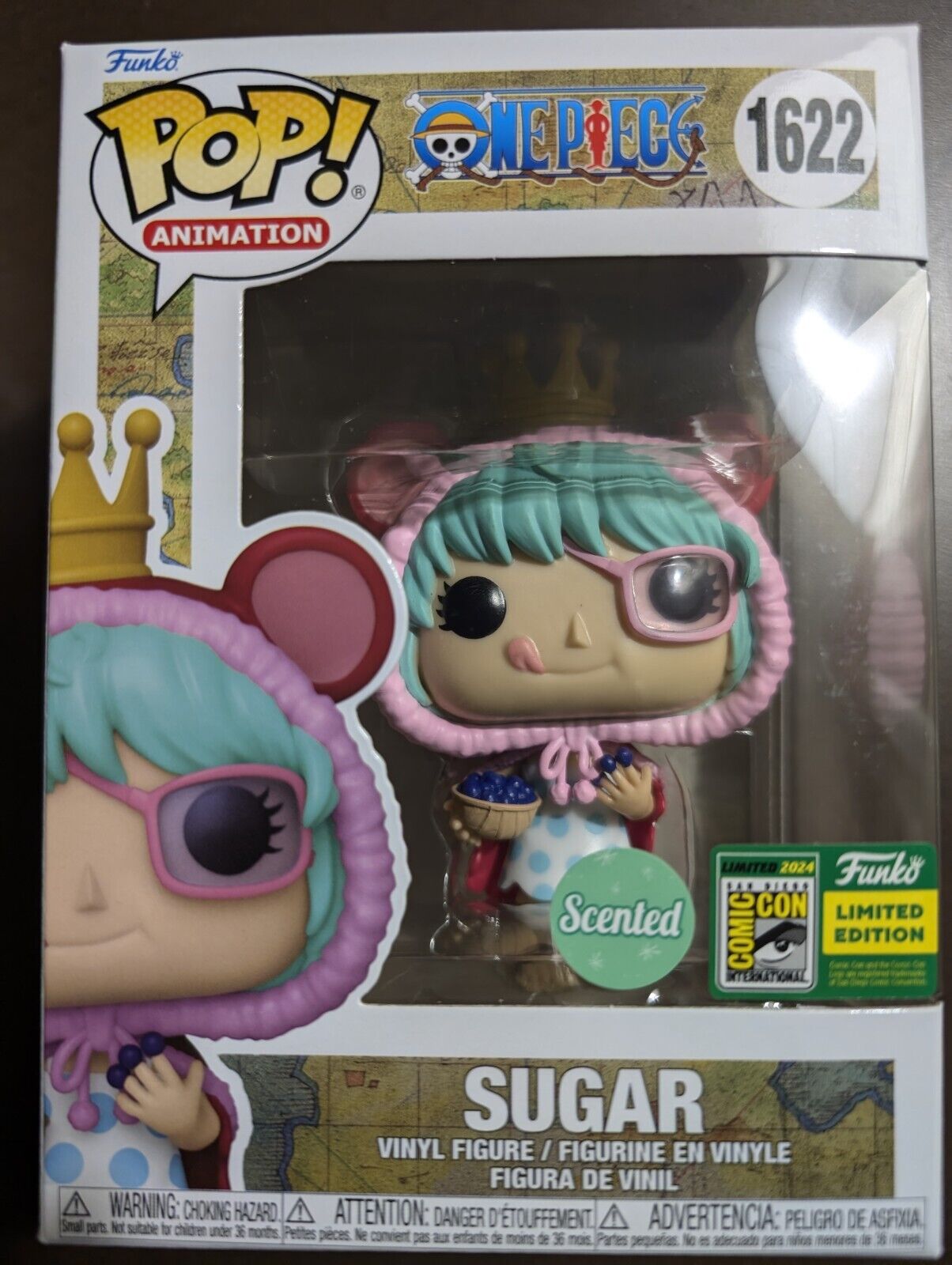 ONE PIECE SUGAR FUNKO POP SDCC 2024 *OFFICIAL STICKER*  (SCENTED) w/protector