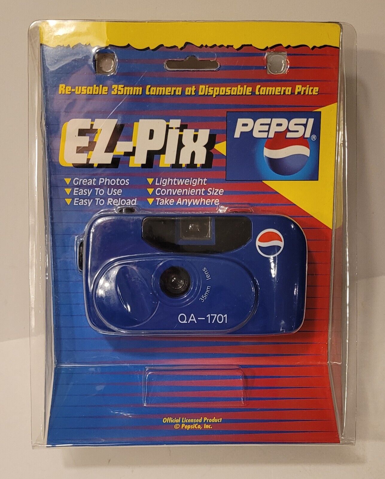 Vintage PEPSI COLA Camera EZ-Pix 35mm Camera QA-1701 - New in Package