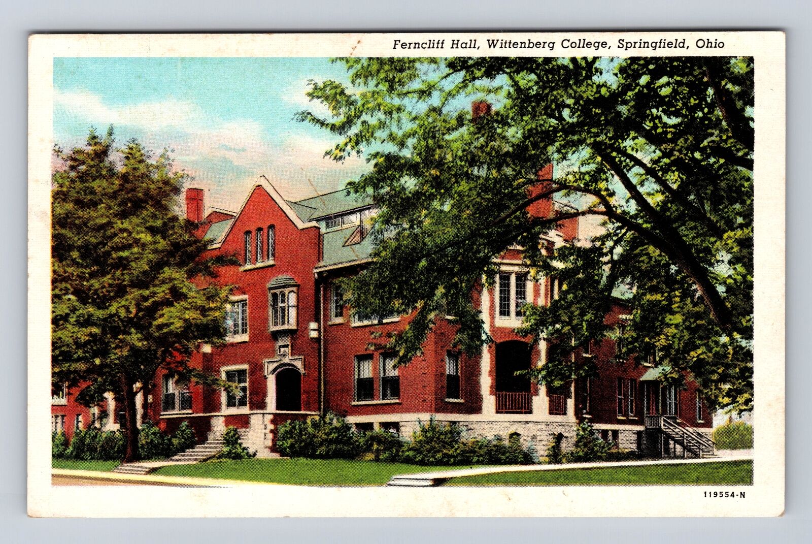 Springfield OH-Ohio, Wittenberg College, Ferncliff Hall Antique Vintage Postcard
