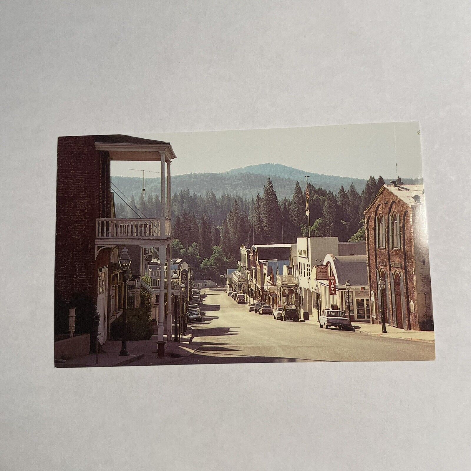 Postcard Upper Broad Street Nevada City California CA