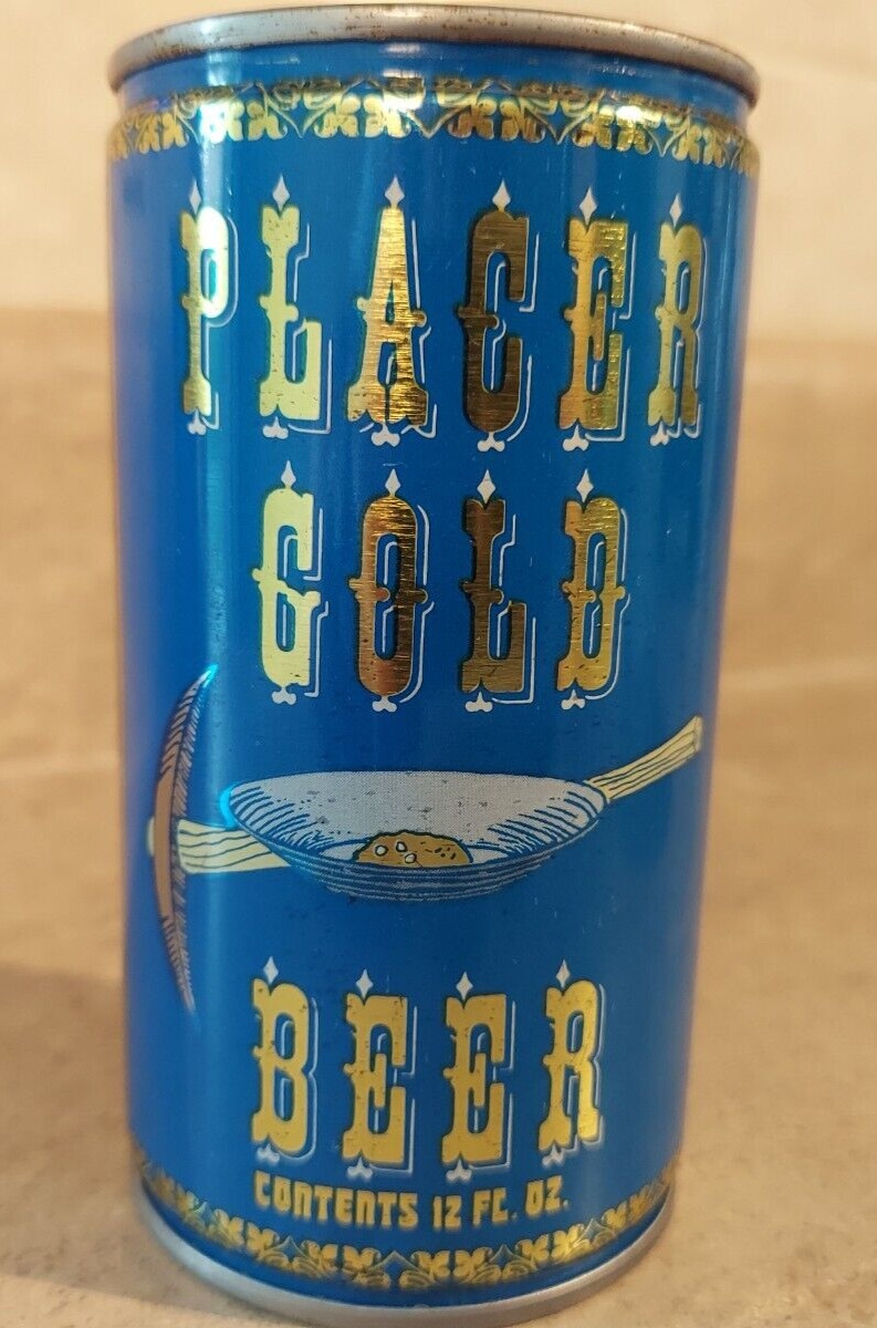PLACER GOLD FLAT TOP BEER CAN  (bottom opened)
