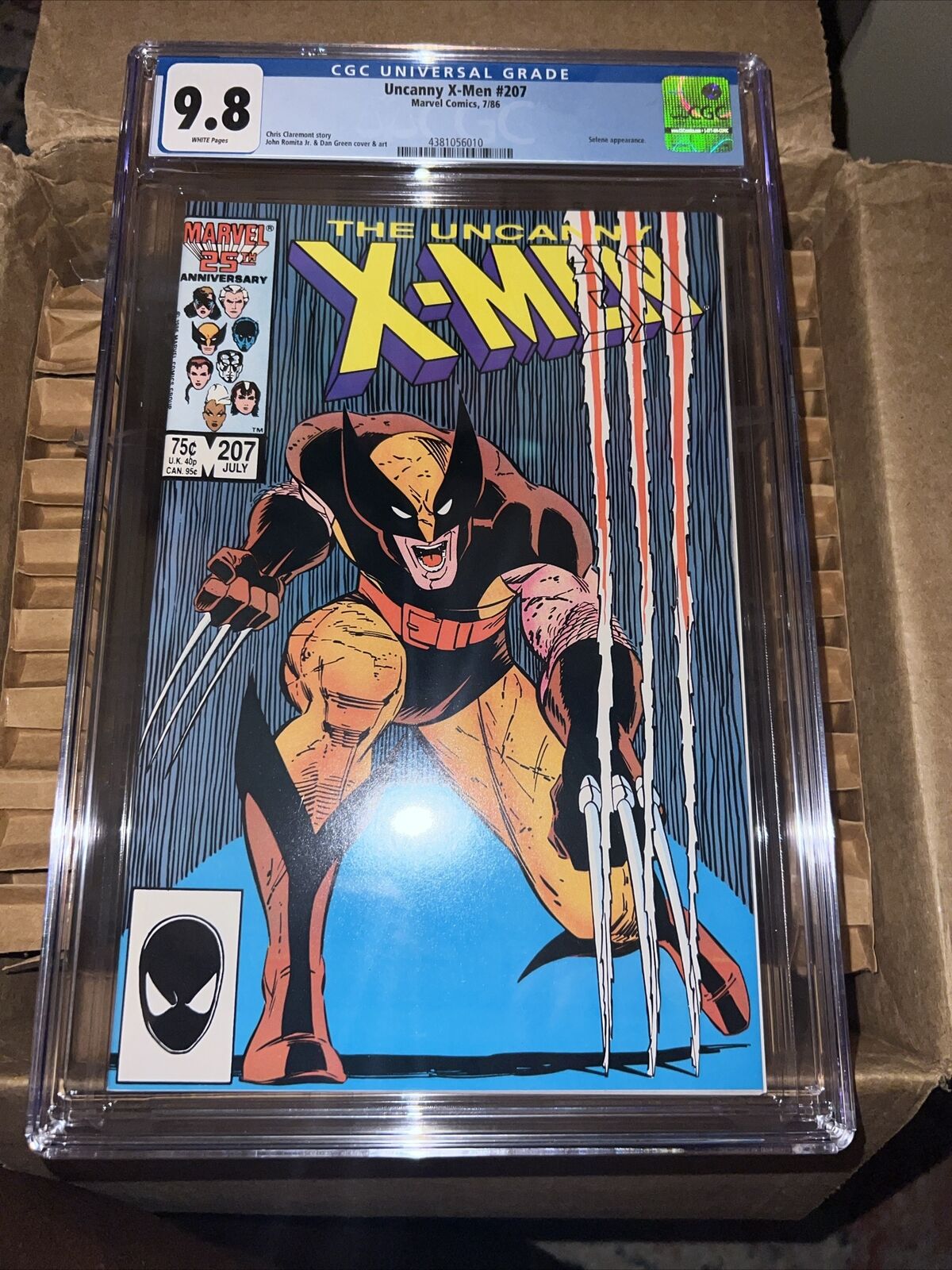 Uncanny X-Men #207 - CGC 9.8 ❄️ White pages ❄️ Custom Label