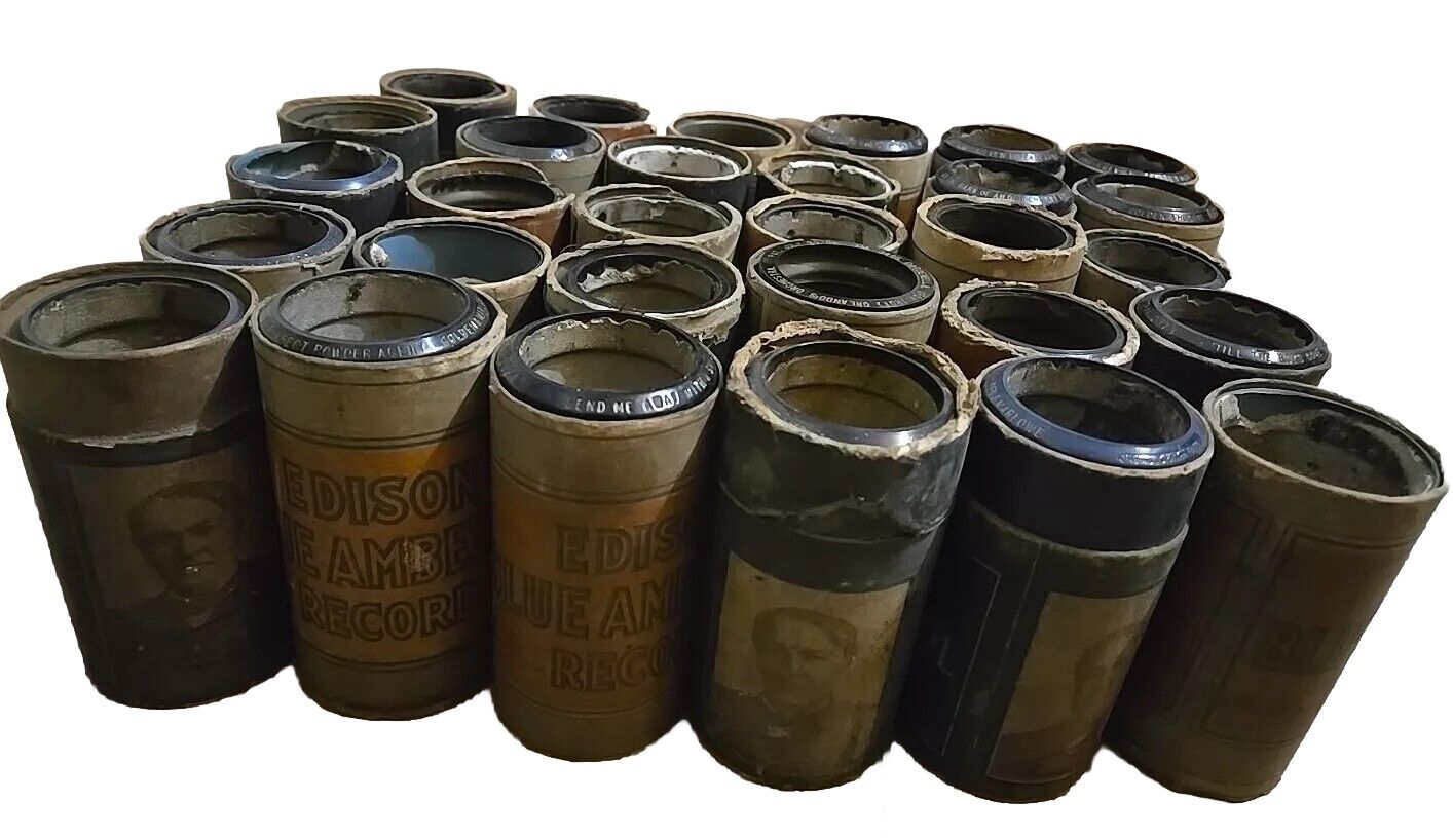 Lot of 30 Antique Edison Phonograph Cylinder Record Mixed Blue Amberol #2
