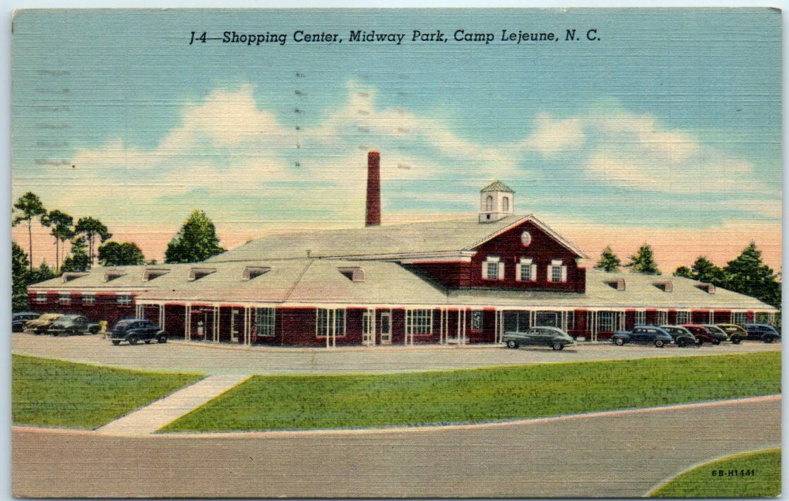 Postcard - Shopping Center, Midway Park, Camp Lejeune, North Carolina