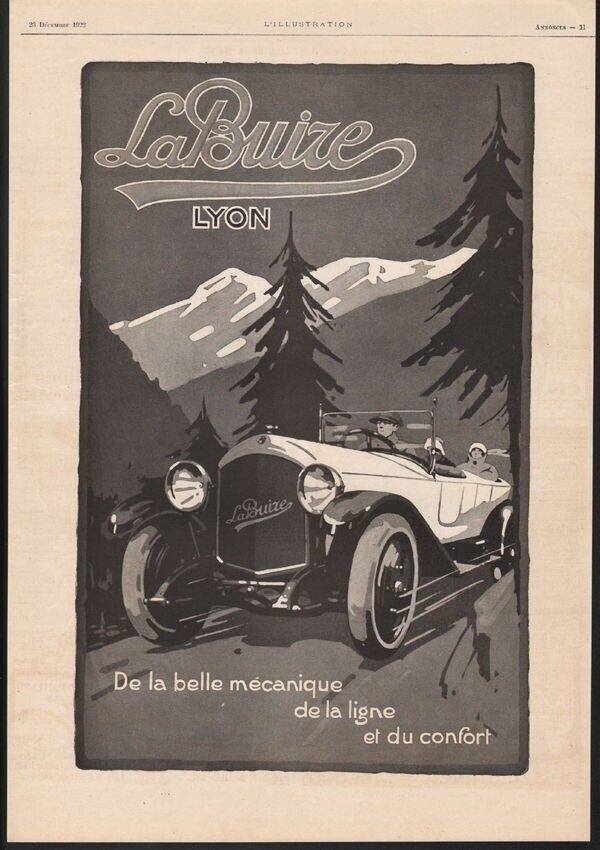 1922 LABUIZE LYON TOURING CAR AUTO MEMORABILIA MOUNTAIN TRAVEL MOTOR 21496