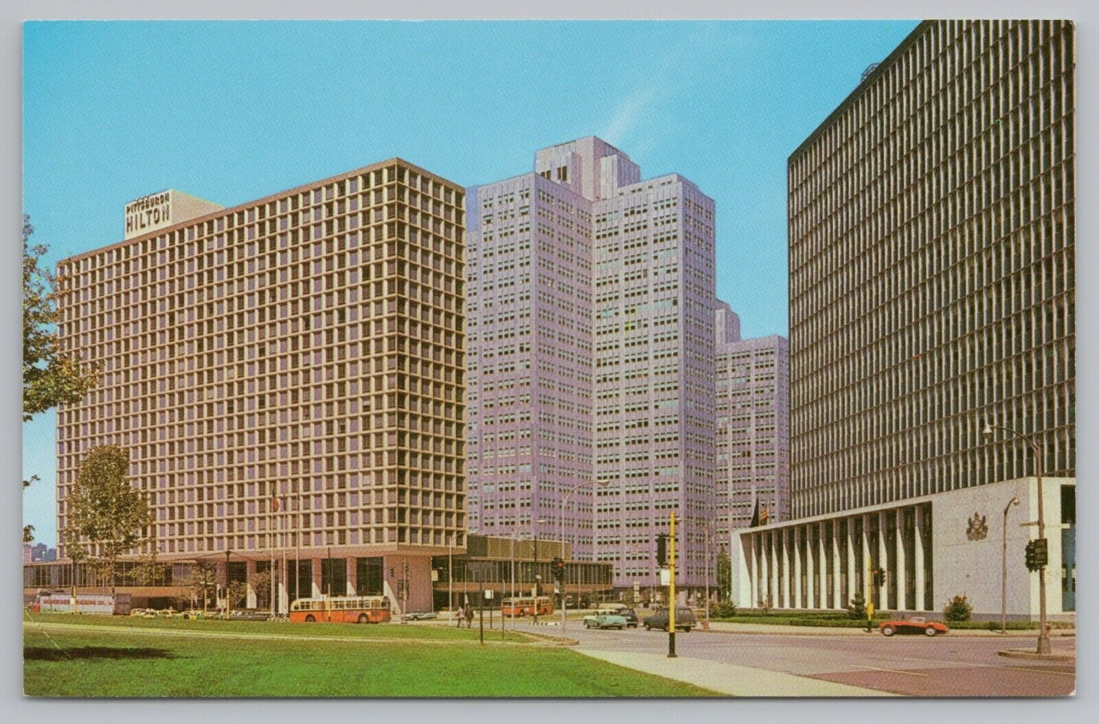 Postcard Pittsburgh PA Pennsylvania Gateway Center Hilton Hotel State Office