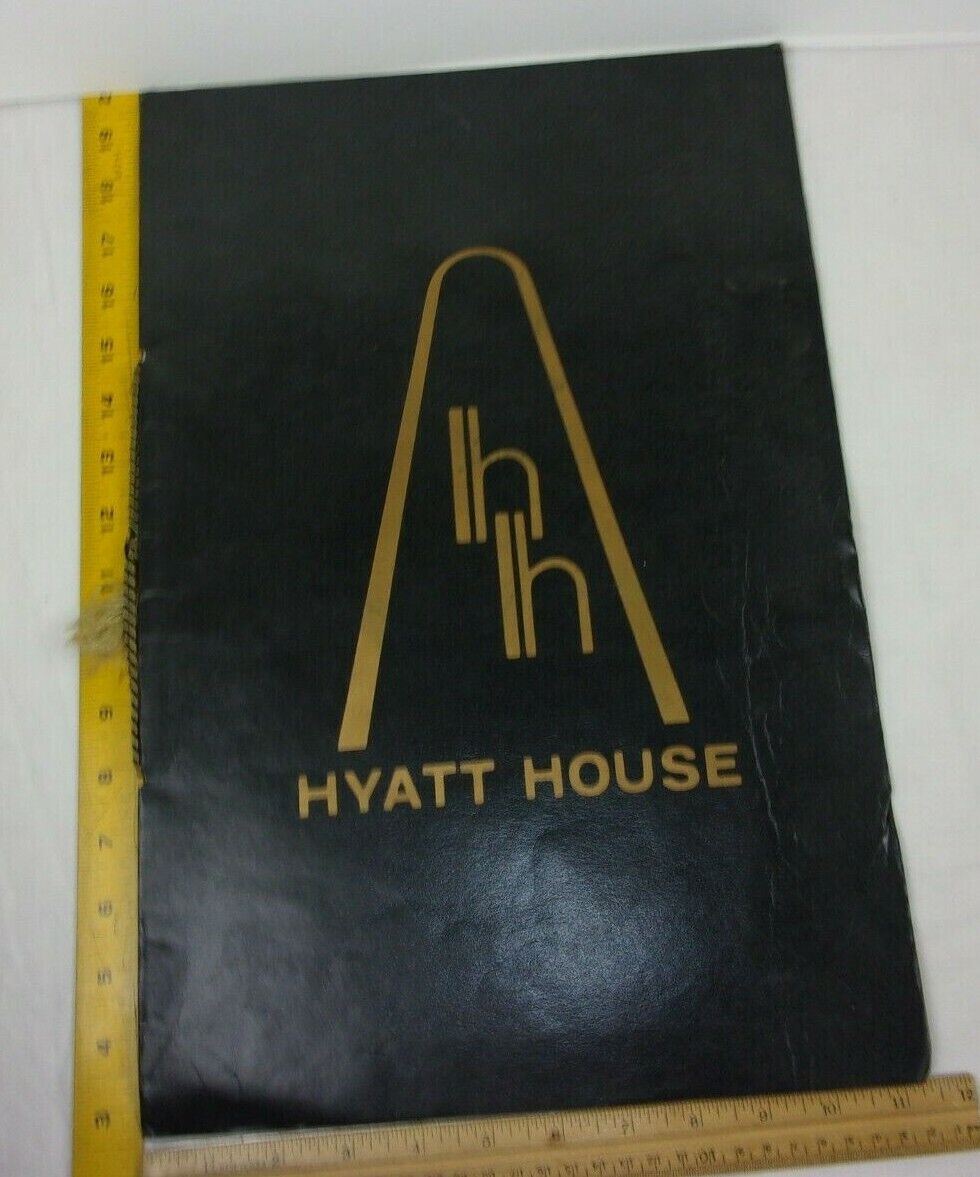 Hyatt House full sized restaurant menu 1940s-50s VINTAGE hotel