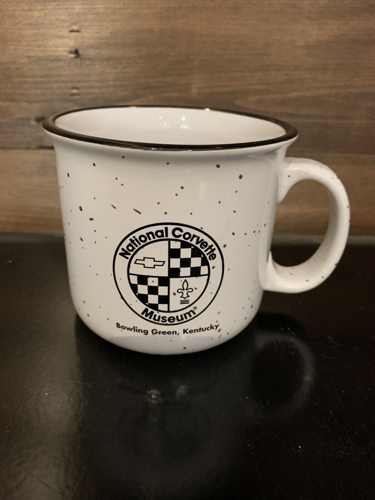 National Corvette Museum White & Black Coffee Mug Bowling Green Kentucky