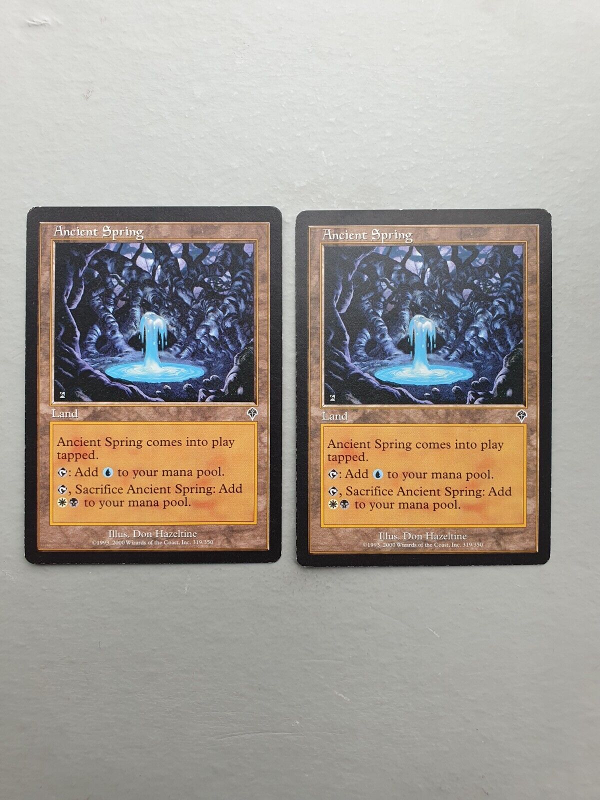 Ancient Spring x2, MTG Invasion (2000)  Common Land, Actual Cards