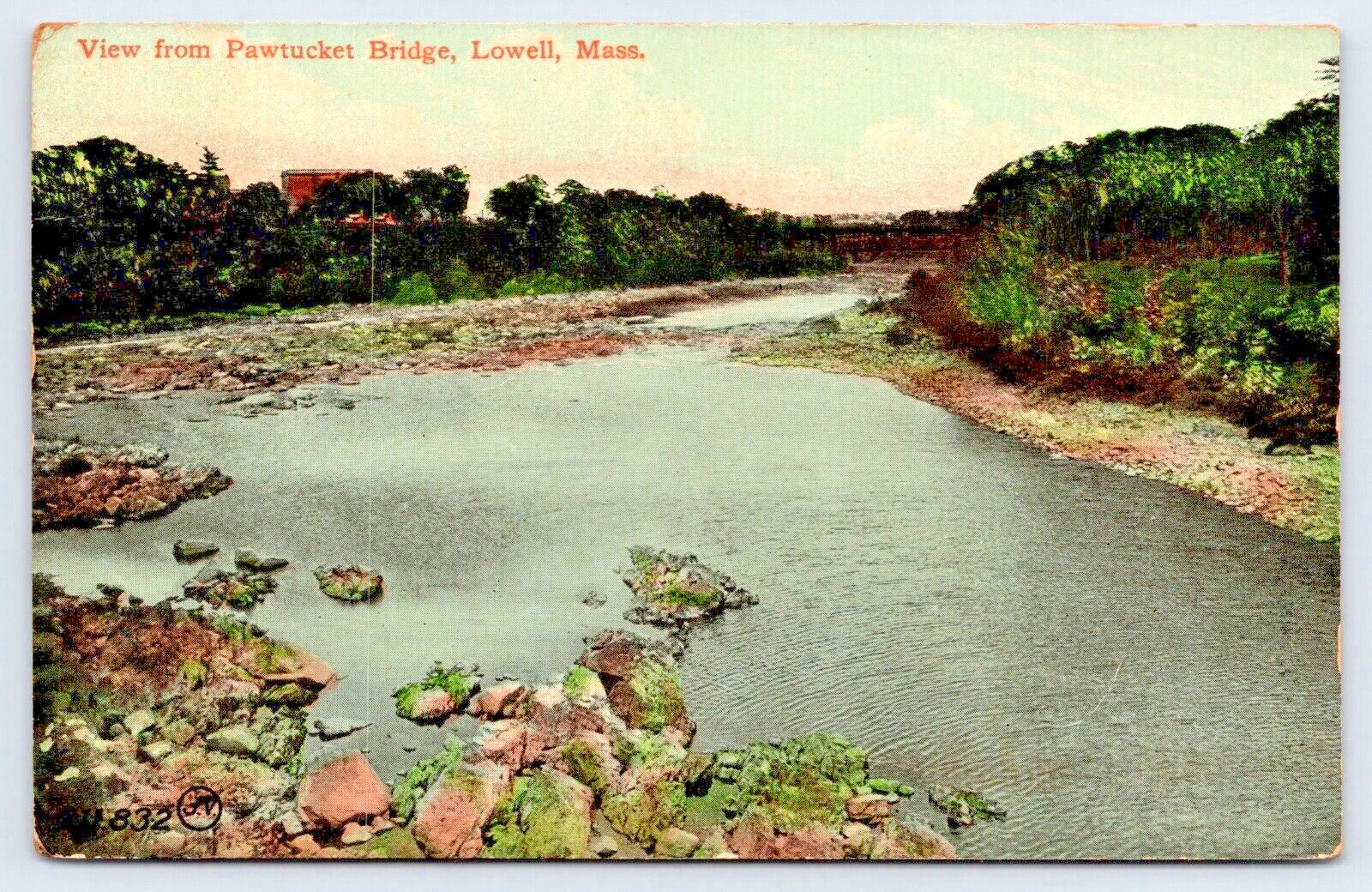 Postcard 1912 Lowell Mass. View from Pawtucket Bridge A9