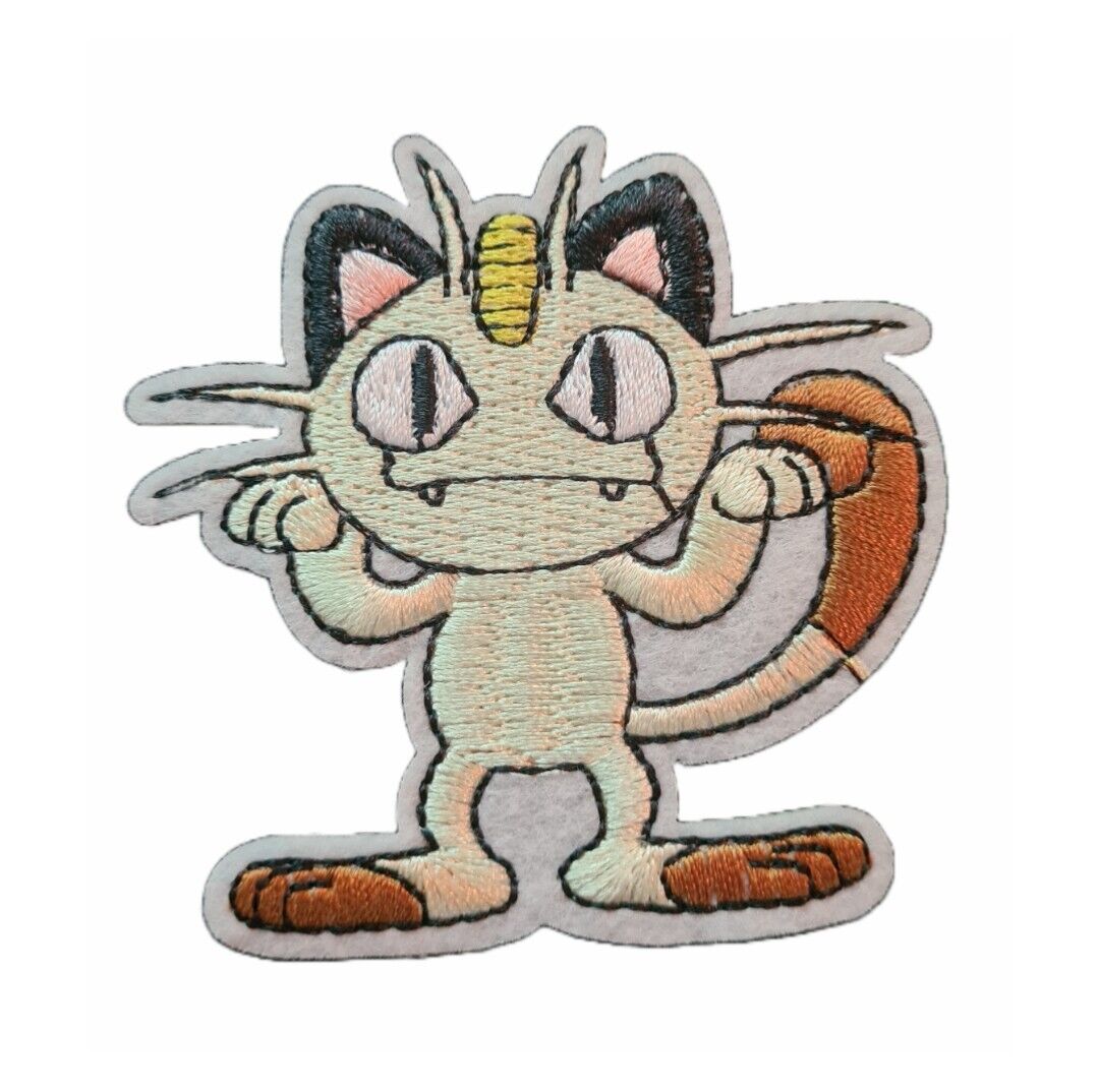 Meowth Pokemon Embroidered Patch Iron On Sew On Transfer