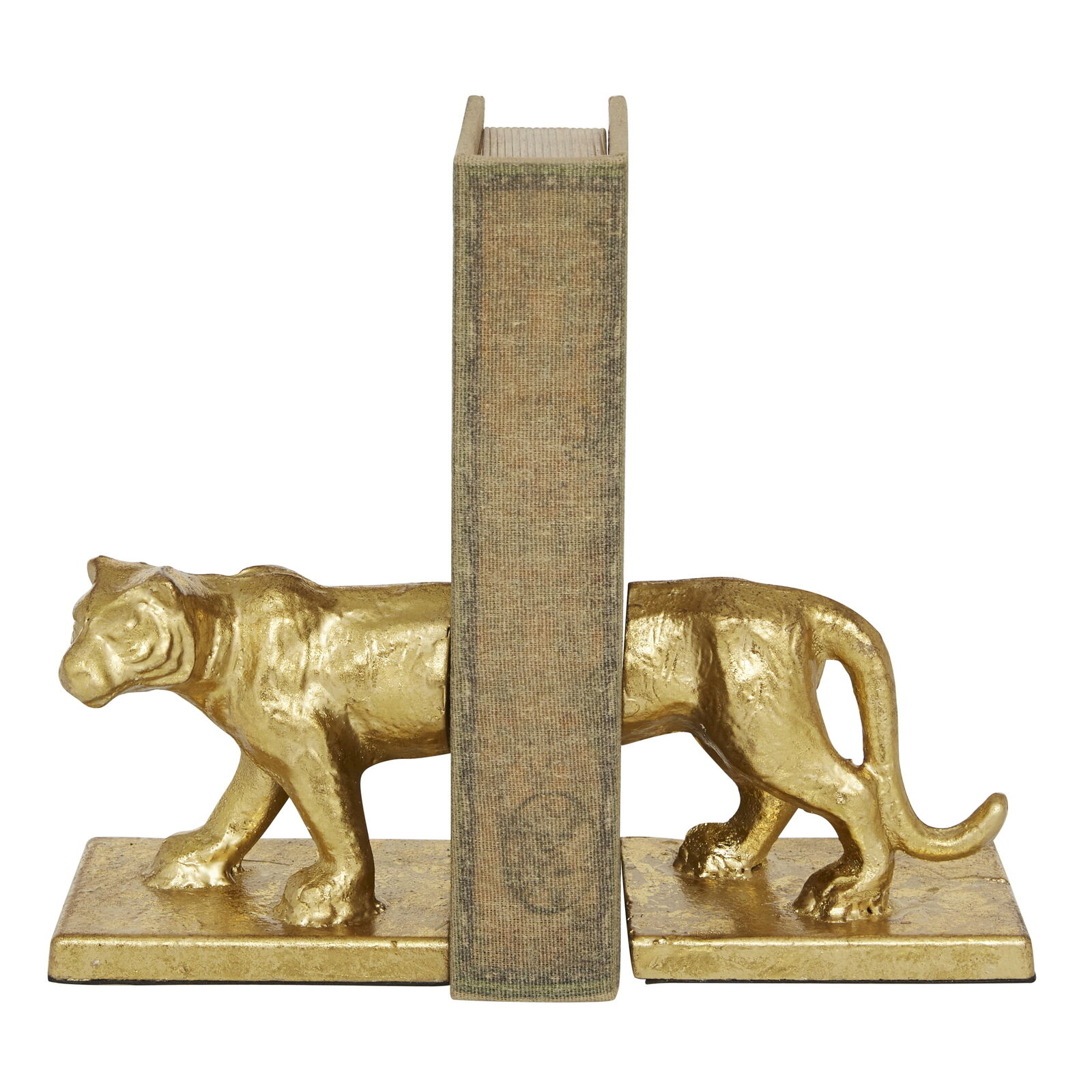 Leopard Print Metal Bookends: Set of 2, 4 Inches