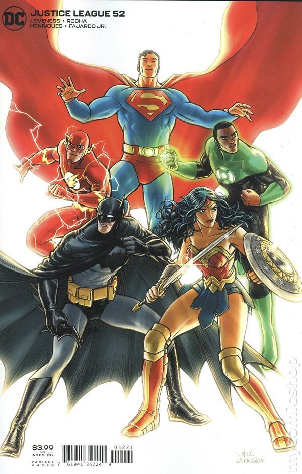 Justice League #52B Derington Variant NM 2020 Stock Image