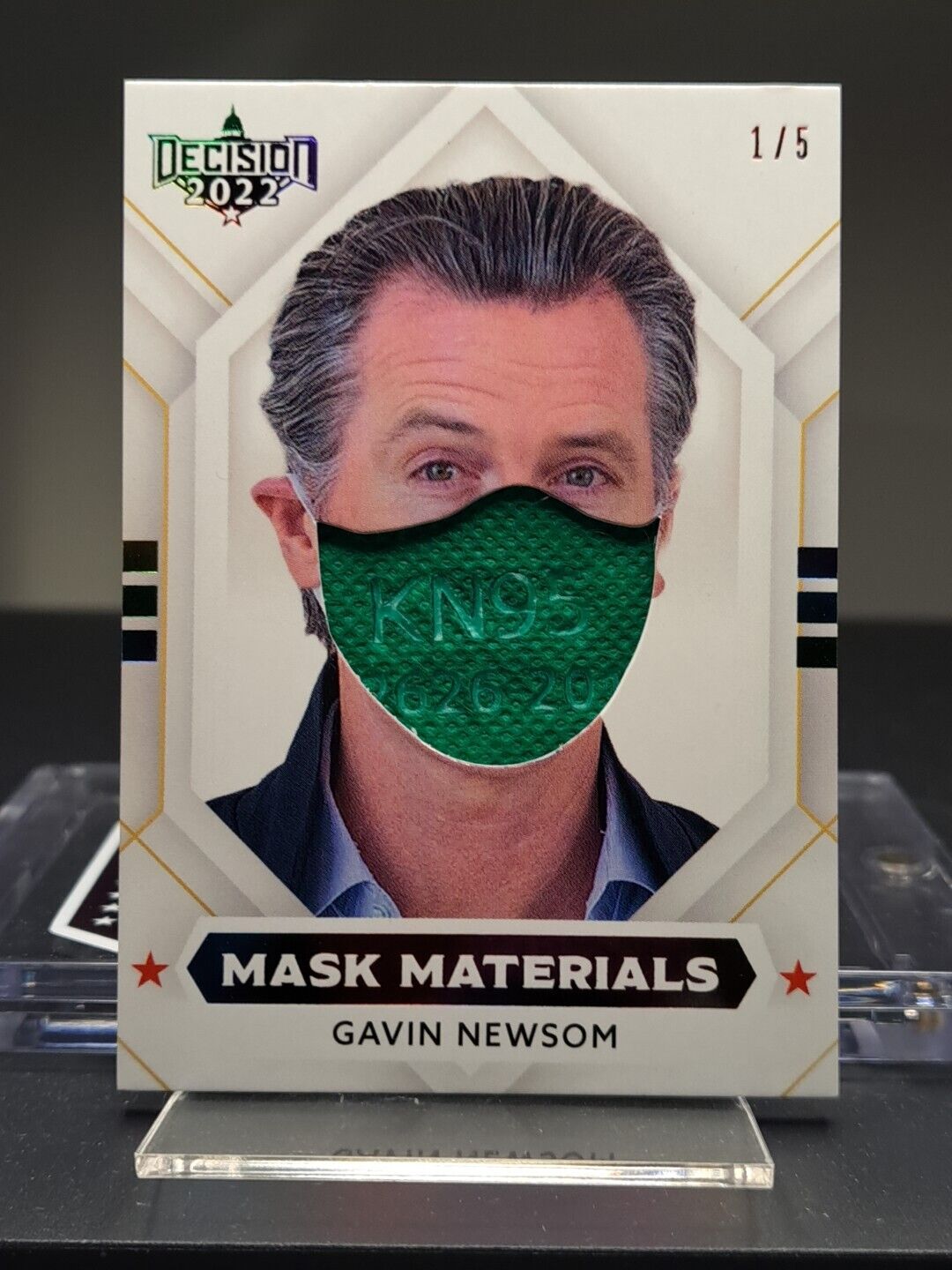 Decision 2024 Mask Materials Rainbow Foil Gavin Newsom 1/5 SSP Pride