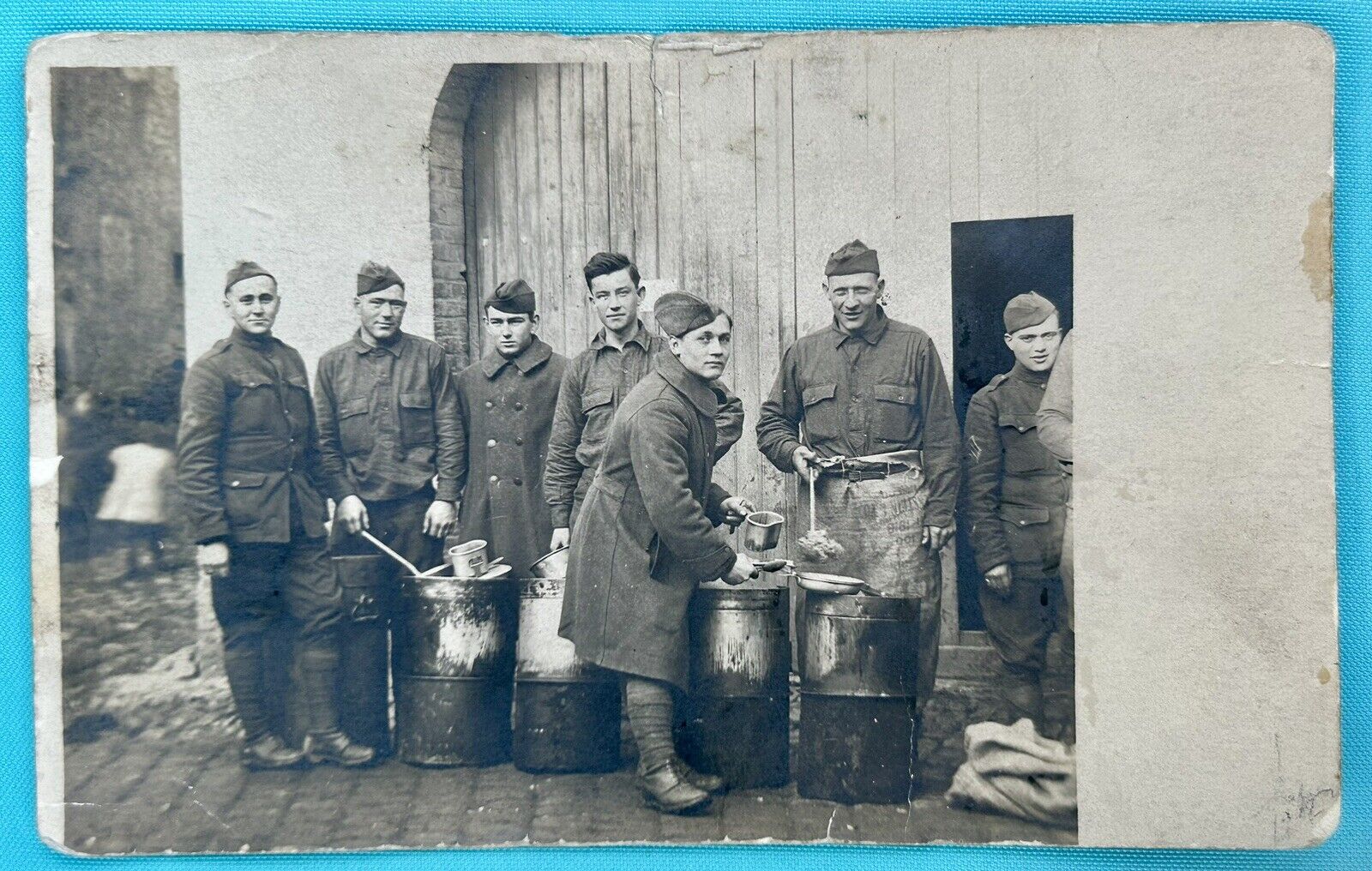 American Soldiers During Rhineland Occupation. Circa 1919. Real Photo Postcard