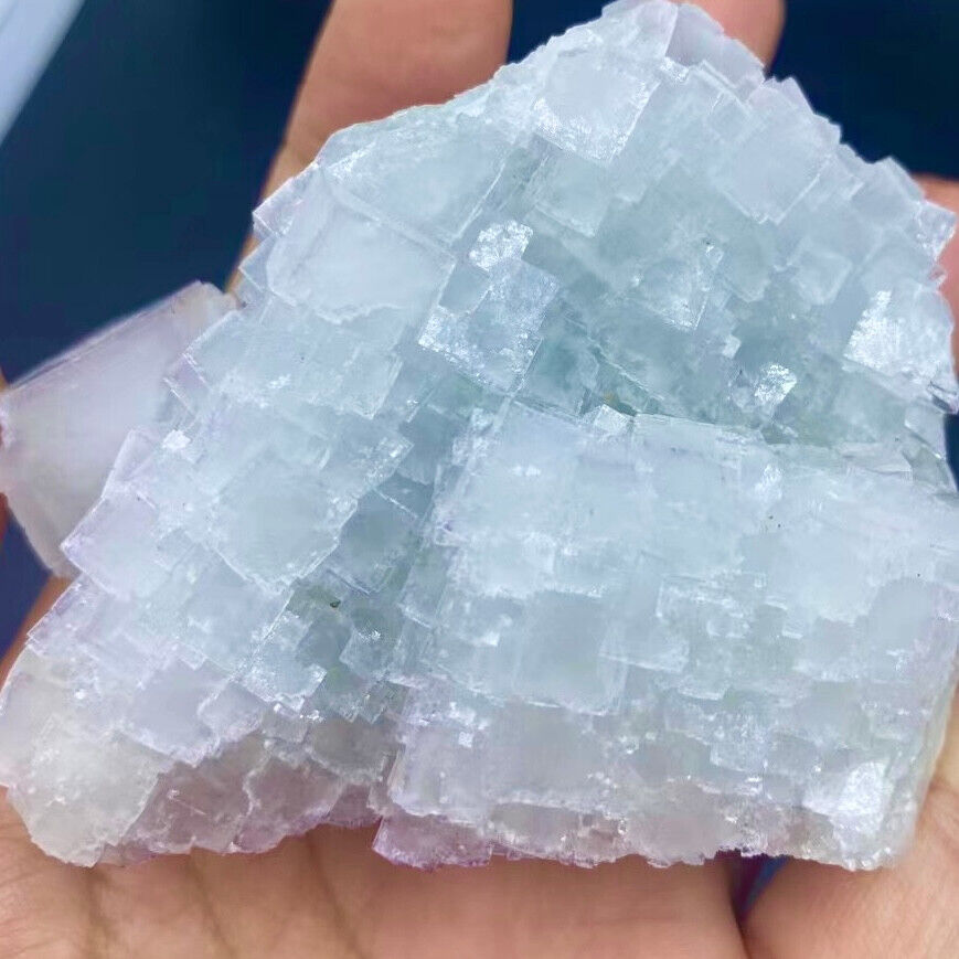 240G Rare Transparent Green Cube Fluorite Mineral Crystal Specimen/China