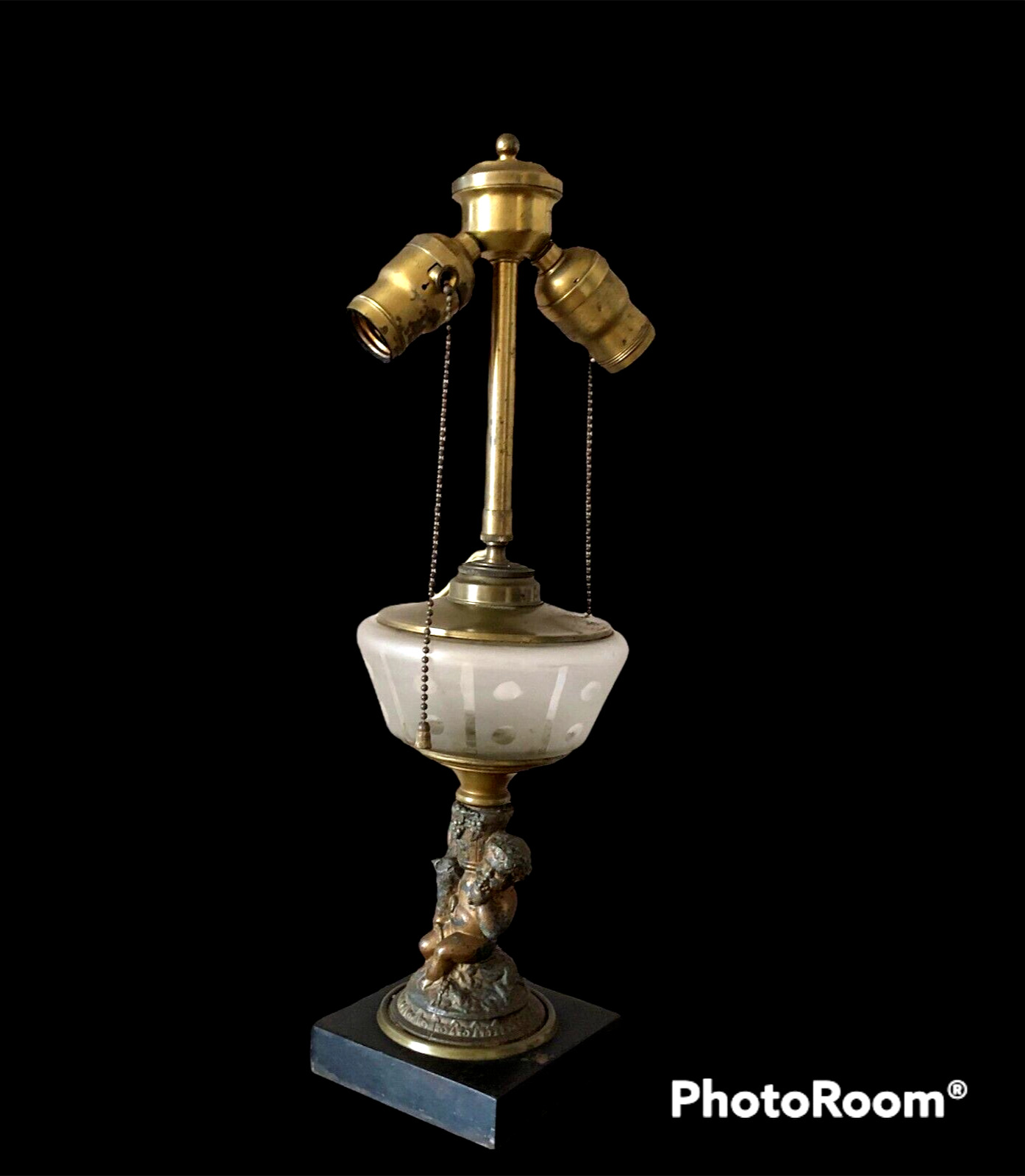 Antique BRYANT May 1910 Table Lamp Brass/Marble Made in USA