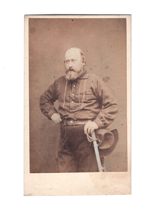 Unknown Man Impersonating Giuseppe Garibaldi / CDV Photograph 19th Century U.K.
