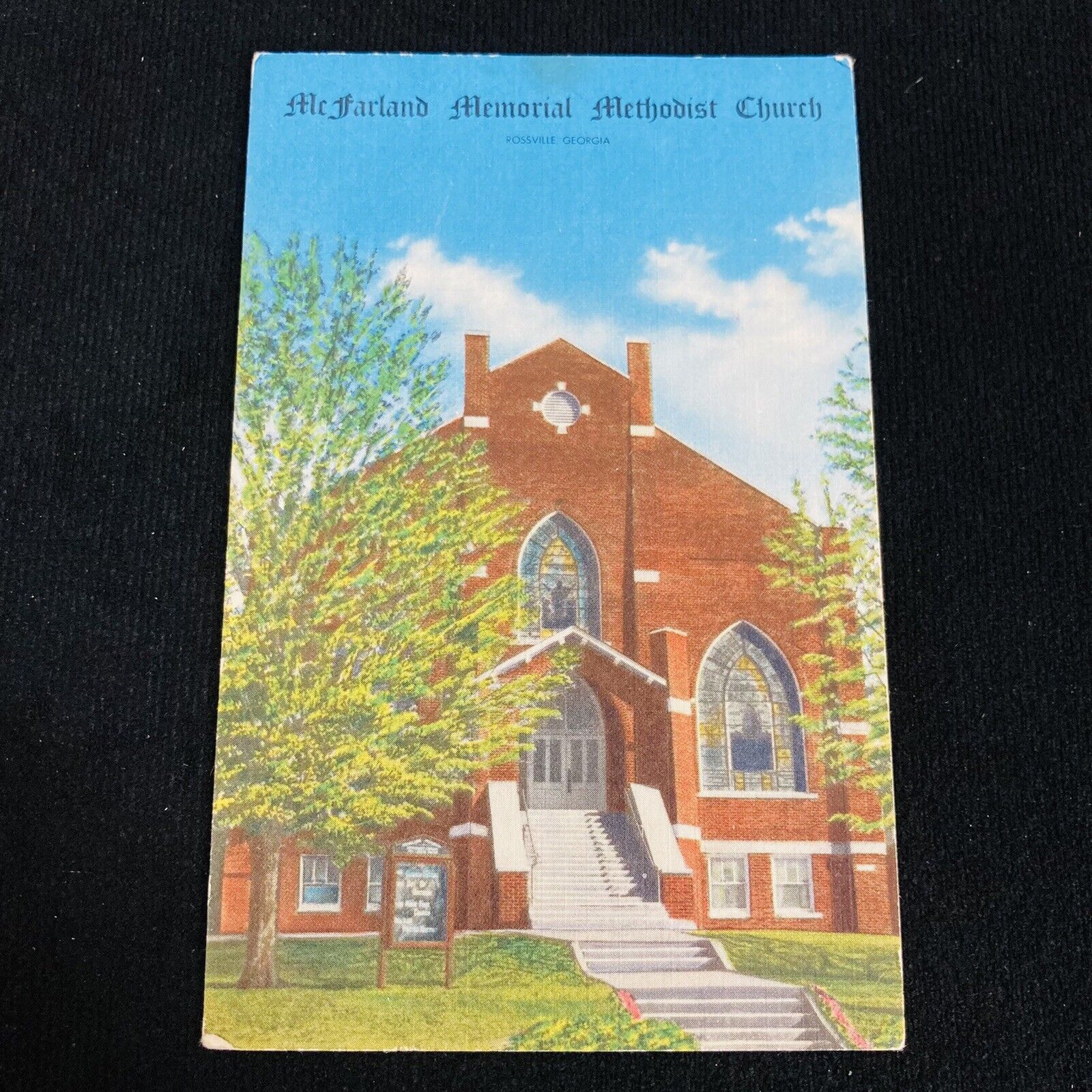 VTG‼ 1950s MacFarland Memorial Methodist Church Rossville GA Postcard •UNPOSTED‼