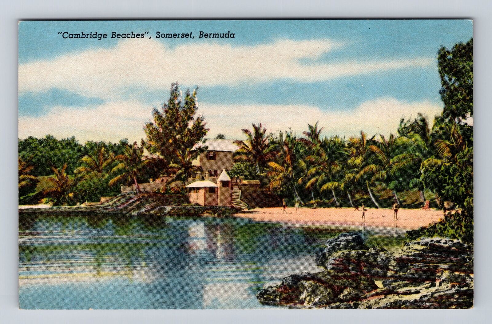 Somerset Bermuda, Cambridge Beaches, Pink Sand Beach, Antique Vintage Postcard