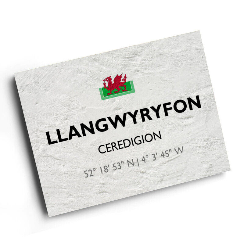 A4 PRINT - Llangwyryfon, Ceredigion, Wales - Lat/Long SN5970