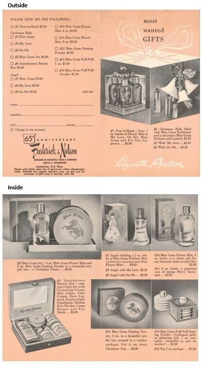 Frederick & Nelson Department Store Elizabeth Arden Order Form 1950’s 65th Anniv