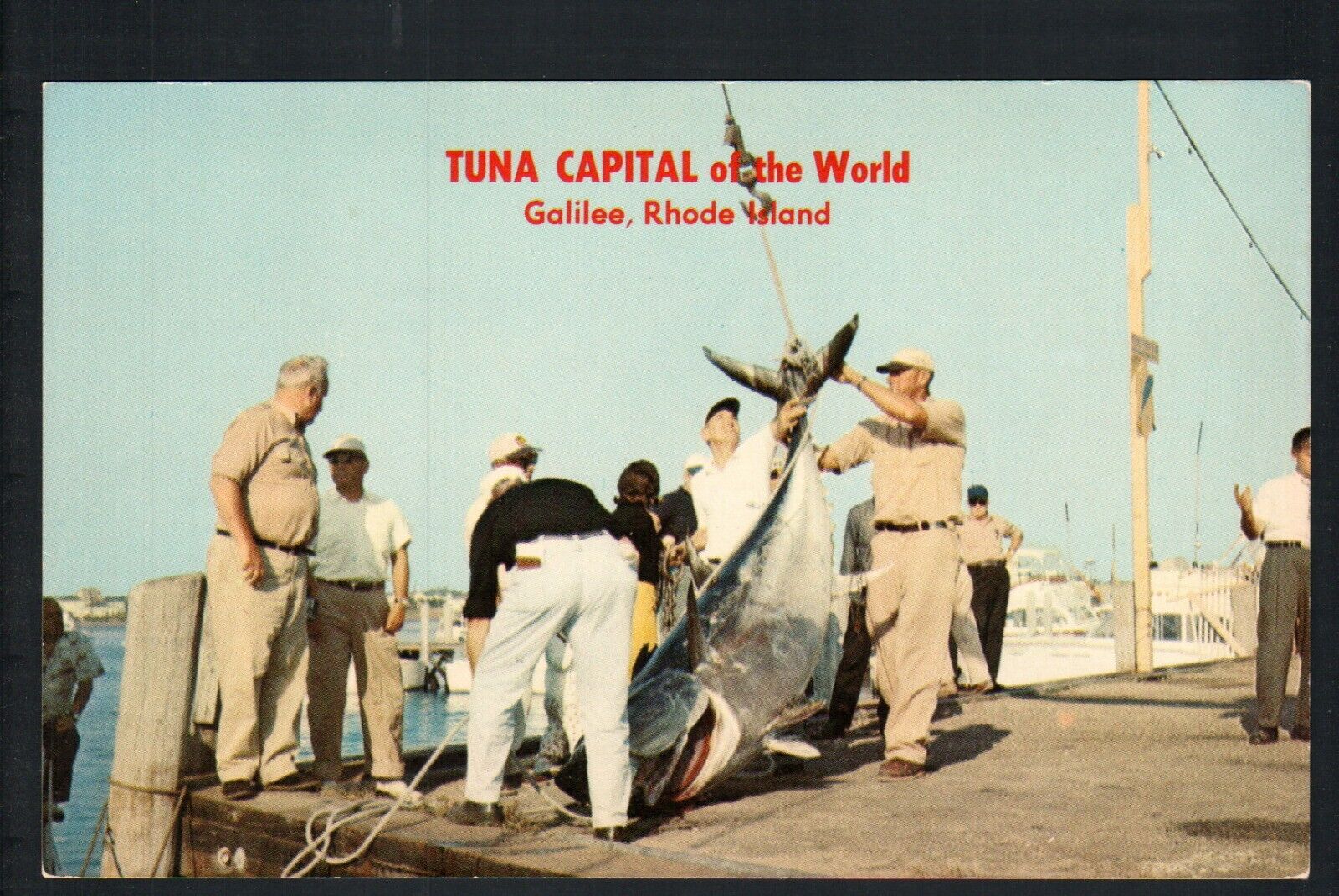 NARRAGANSETT, RI * GALILEE FISHING VILLAGE ~ TUNA CAPITAL * UNPOSTED \'50s CHROME