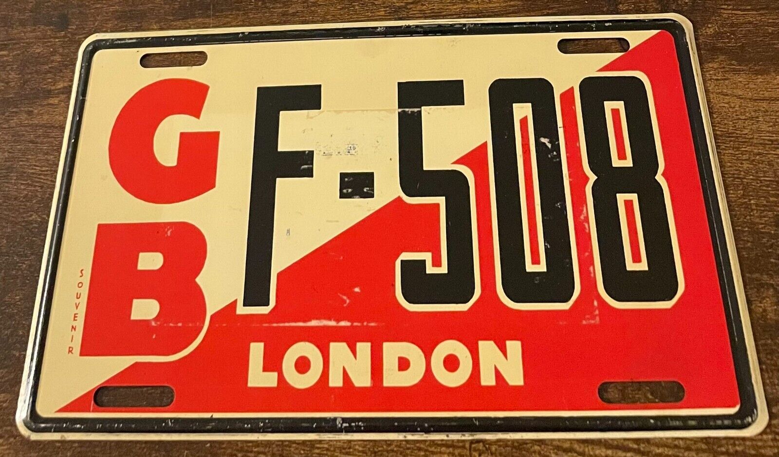 Vintage 1939 London Globetrotter Booster License Plate England UK United Kingdom