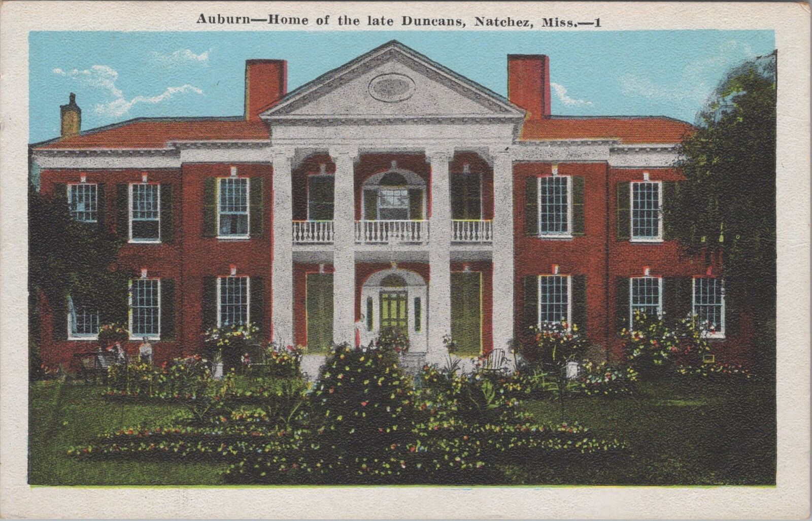 Auburn Home Natchez Mississippi Postcard