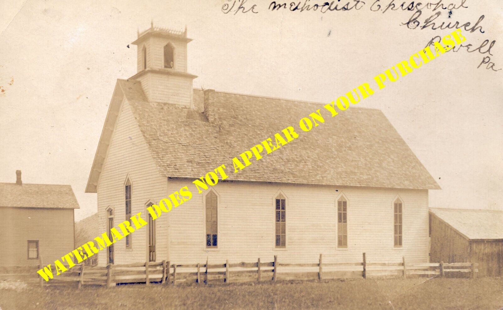 Powell PA Bradford County Methodist Episcopal Church postally unused RPPC c1908